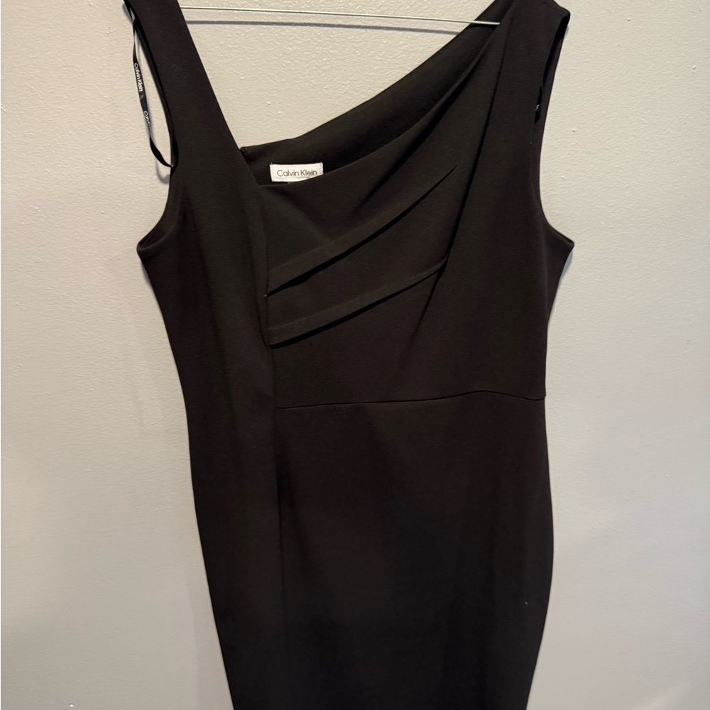 Calvin Klein Black One Shoulder Sheath Dress - Picture 3 of 5